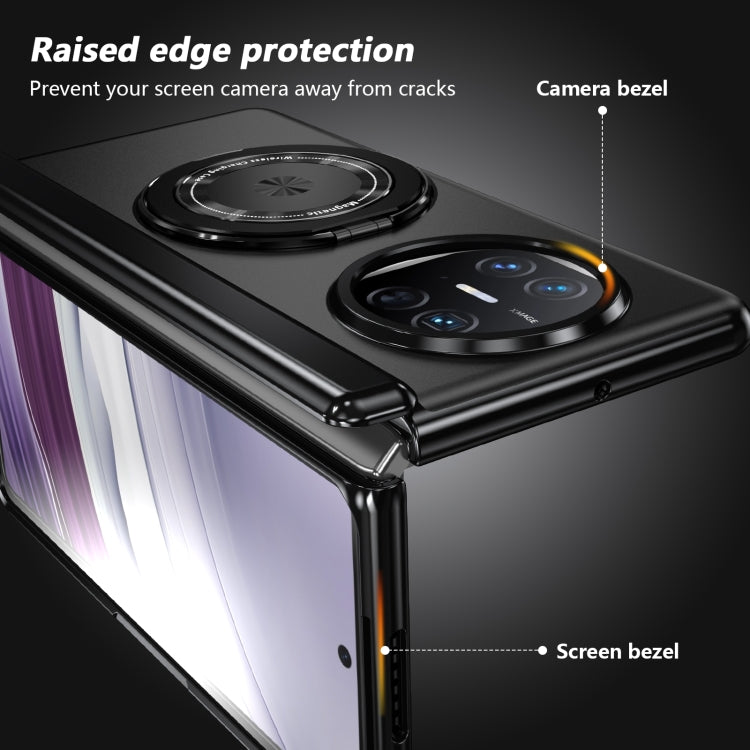 Funda para Teléfono Huawei Mate X5 con Anillo Giratorio y Plegable (Negro)