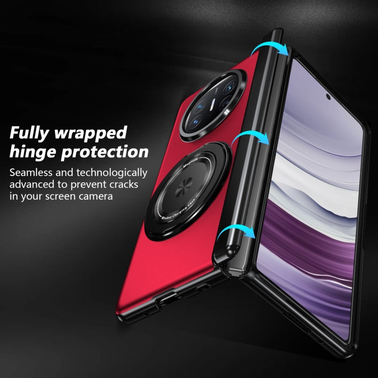 Funda para Teléfono Huawei Mate X5 con Anillo Giratorio Plegable y Medalla Dorada (Rojo)