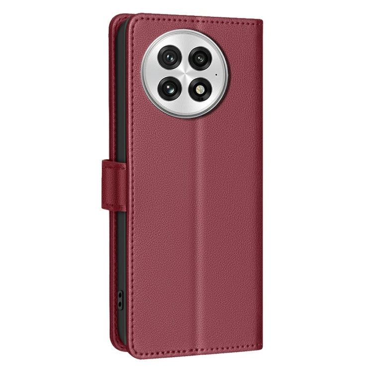 Funda de Cuero Antirrobo RFID con Textura Litchi para OnePlus 13 (Rojo)