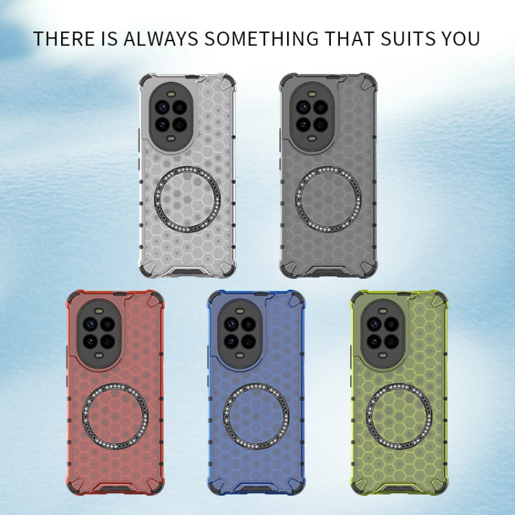 Funda para Teléfono Huawei Nova 13 Pro 5G con Anillo Magnético y Diseño Panal (Azul)