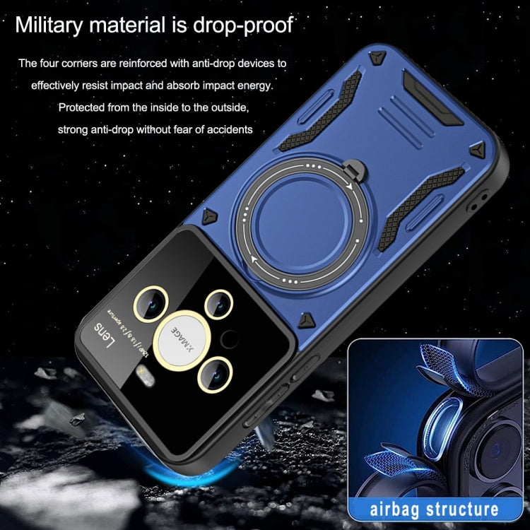 Funda para Teléfono Huawei Mate 60 con Soporte Magsafe y Ventana Grande (Azul)
