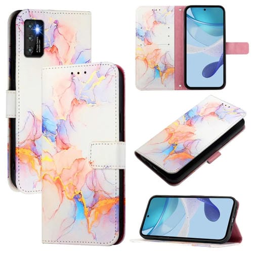Funda de Cuero con Tapa para Cubot P50 Pt003 con Patrón Mármol (Galaxy Marble White)