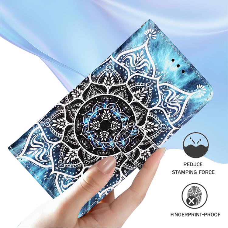 Funda de Cuero para Infinix Hot 9 y Hot 9 Pro con Tejido Liso y Estampado Mandala Submarina