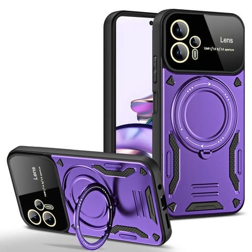 Funda para Teléfono Motorola Moto G13 con Soporte Magsafe y Ventana Grande (Morado)