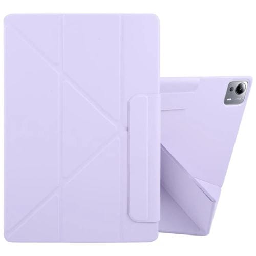 Funda de cuero con hebilla fija y deformación magnética para Xiaomi Pad 7 Ultra (morado)