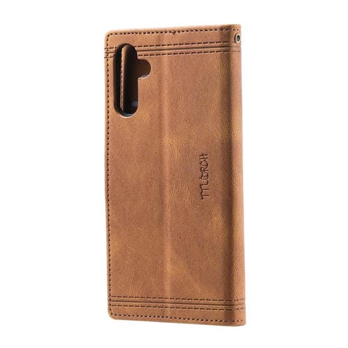 Funda de cuero con relieve TTUDRCH para Samsung Galaxy A17 5G (marrón)