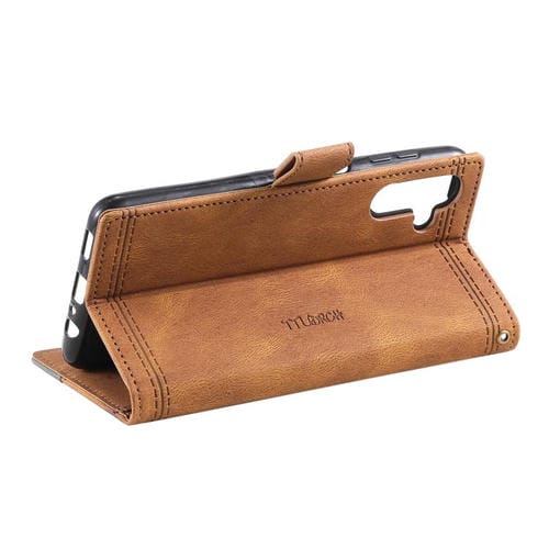 Funda de cuero con relieve TTUDRCH para Samsung Galaxy A17 5G (marrón)