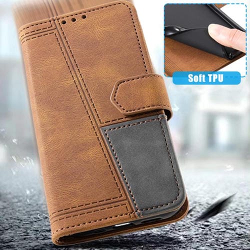 Funda de cuero con relieve TTUDRCH para Samsung Galaxy A17 5G (marrón)