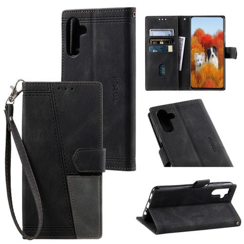 Funda de cuero con relieve TTUDRCH para Samsung Galaxy A17 5G (negra)