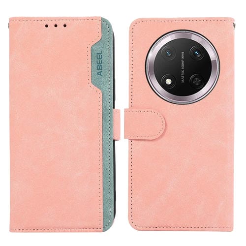 Funda de Cuero con Bloqueo Magnético RFID para Honor X9C 5G Global Abeel (Rosa-Cian)