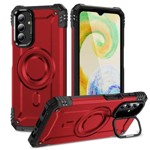 Estuche para Teléfono Samsung Galaxy A04S Soporte Lente Magsafe (Rojo)