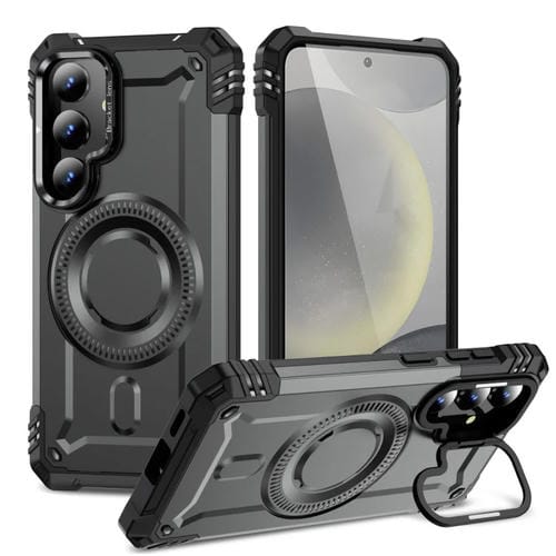 Estuche para Teléfono Samsung Galaxy S24 5G con Soporte para Lente Magsafe (Gris)