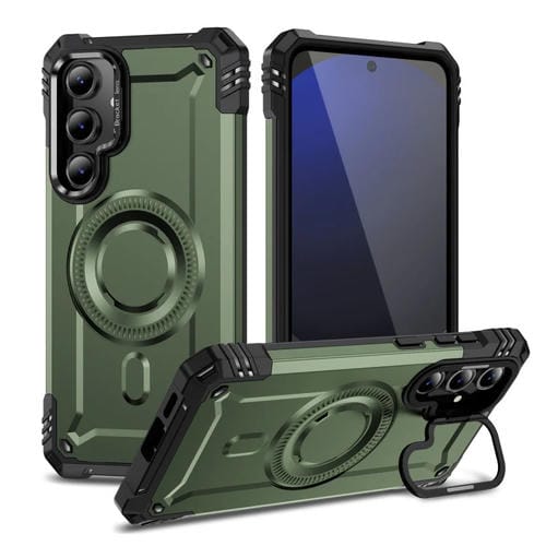 Estuche para Teléfono Samsung Galaxy S24 FE 5G con Soporte para Lente Magsafe (Verde Militar)
