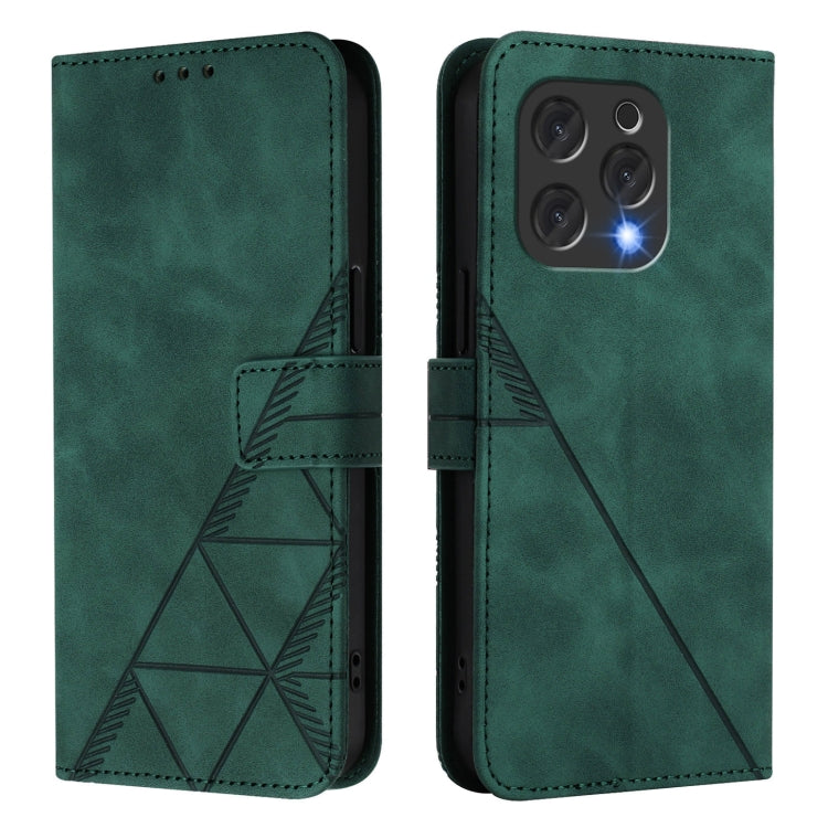 Funda de Cuero con Tapa y Relieve 3D para Doogee N55 Plus (Verde)