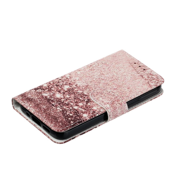 Funda de Cuero para OnePlus 13 con Patrón Mármol y Dibujo de Colores (Oro Rosa)
