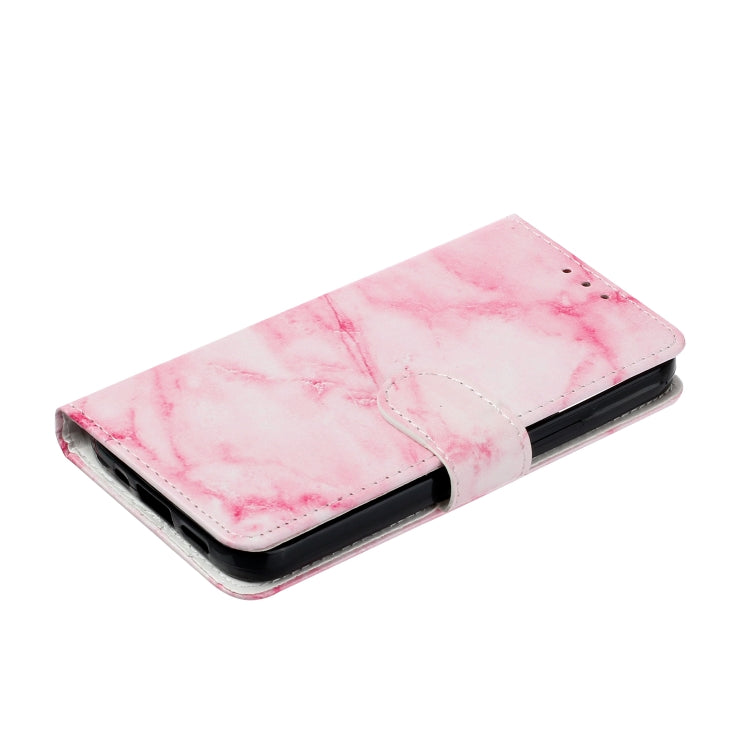 Funda de Cuero para OnePlus 13 con Patrón Mármol y Dibujo de Colores (Mármol Rosa)