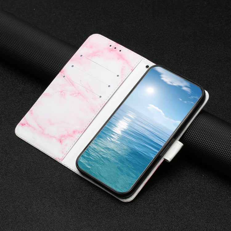 Funda de Cuero para OnePlus 13 con Patrón Mármol y Dibujo de Colores (Mármol Rosa)