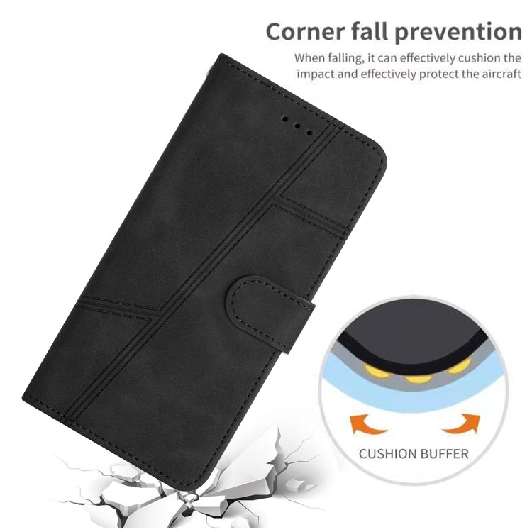 Funda de Cuero con Costuras para OnePlus 13 (Negra) Tacto Agradable