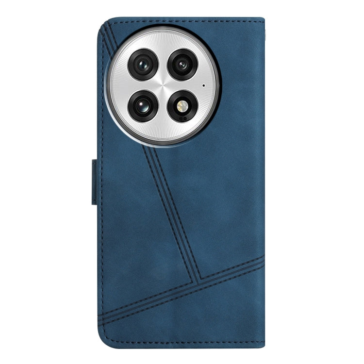 Funda de Cuero con Costuras para OnePlus 13 (Azul) Tacto Agradable