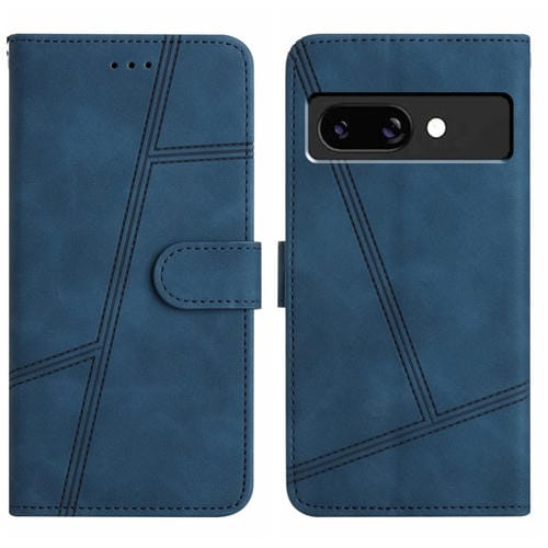 Funda de Cuero para Google Pixel 9A con Costuras y Tacto Agradable (Azul)