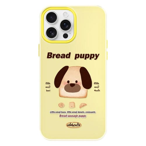 Funda híbrida TPU PC para iPhone 15 Pro con Tacto Sedoso (Amarillo Cachorro de Pan)