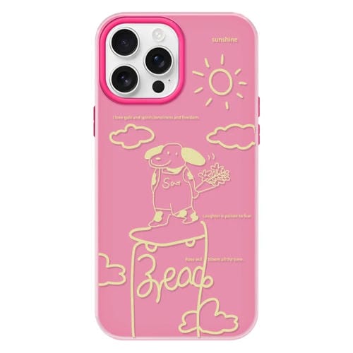 Funda híbrida TPU y PC iPhone 13 Pro Tacto Sedoso (Rosa Cachorro, Rosa Roja)