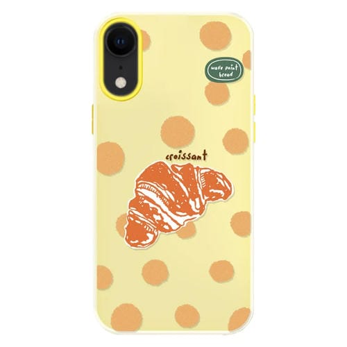 Funda híbrida TPU Policarbonato iPhone Xr Croissant de Lunares (Amarillo)
