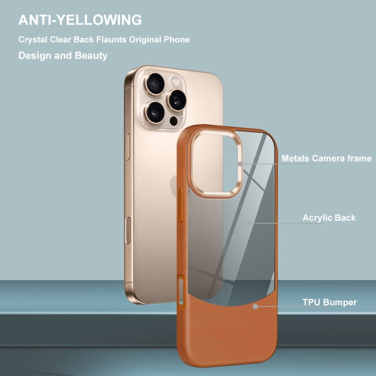 Funda Híbrida Acrílico y TPU iPhone 11 Pro Textura Lichi (Marrón)