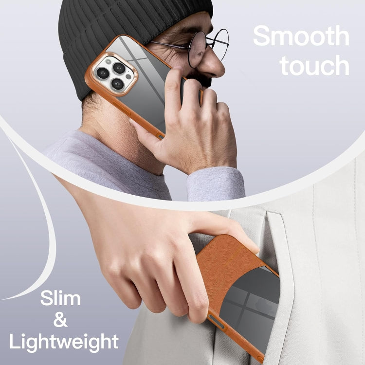 Funda Híbrida Acrílico y TPU iPhone 11 Pro Textura Lichi (Marrón)