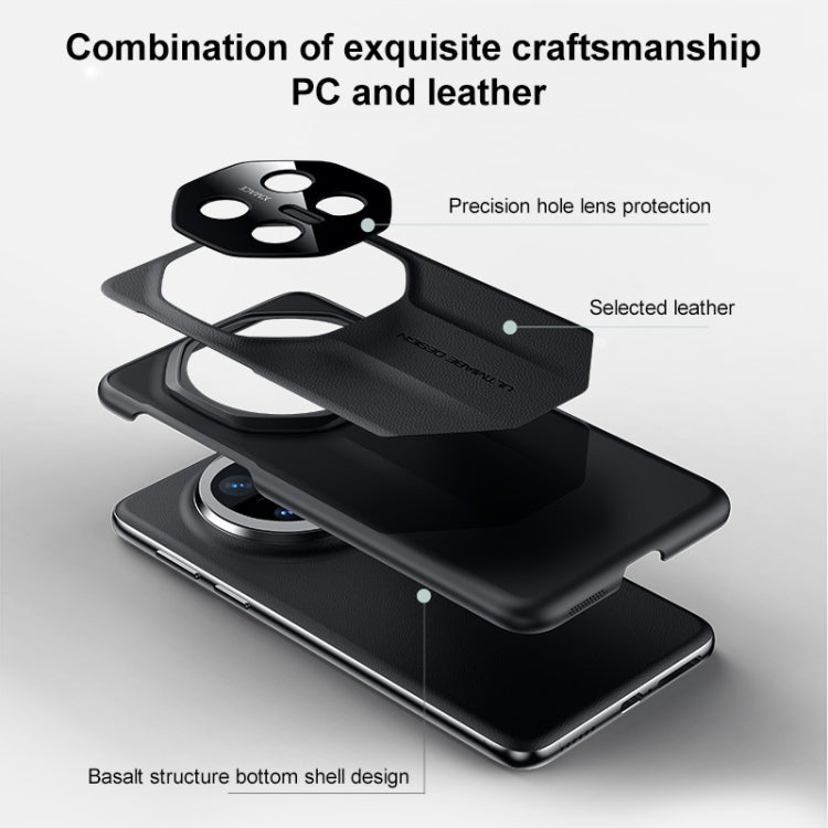 Funda de Cuero Lisa Híbrida para Huawei Mate 70 Rs Ultimate (Gris)