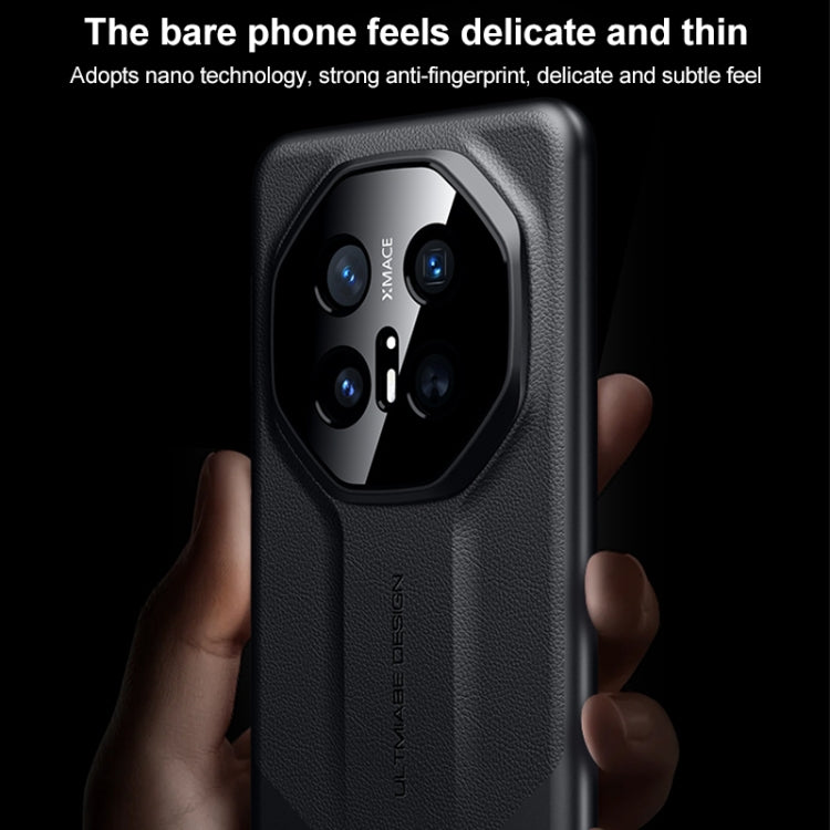 Funda de Cuero Híbrida Huawei Mate 70 Pro con Diseño Imitación Ultimate PC (Gris)