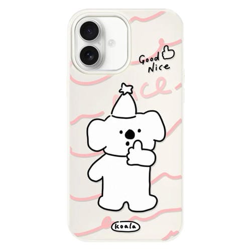 Funda Híbrida TPU y PC iPhone 16 Plus Tacto Sedoso (Como Koala White)