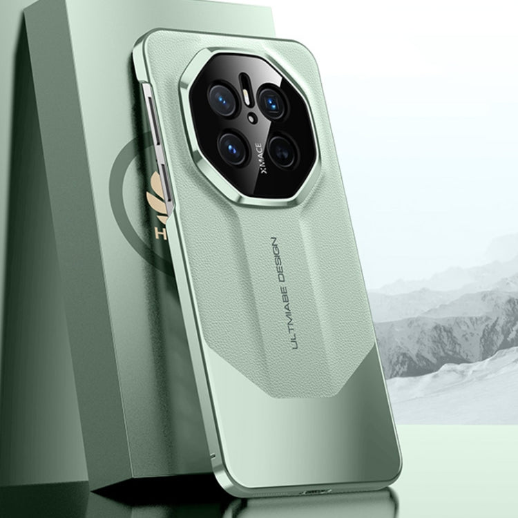 Estuche para Teléfono Huawei Mate 70 Diseño Imitación Platino Galvanizado (Verde)