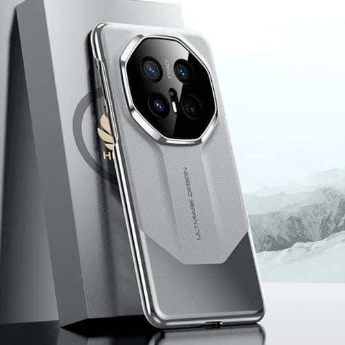 Estuche para Teléfono Huawei Mate 70 Rs Ultimate Imitación Platino Galvanizado (Gris)