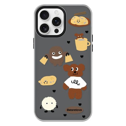 Funda híbrida TPU y PC con tacto de piel para iPhone 13 Pro (Negro Cachorro)