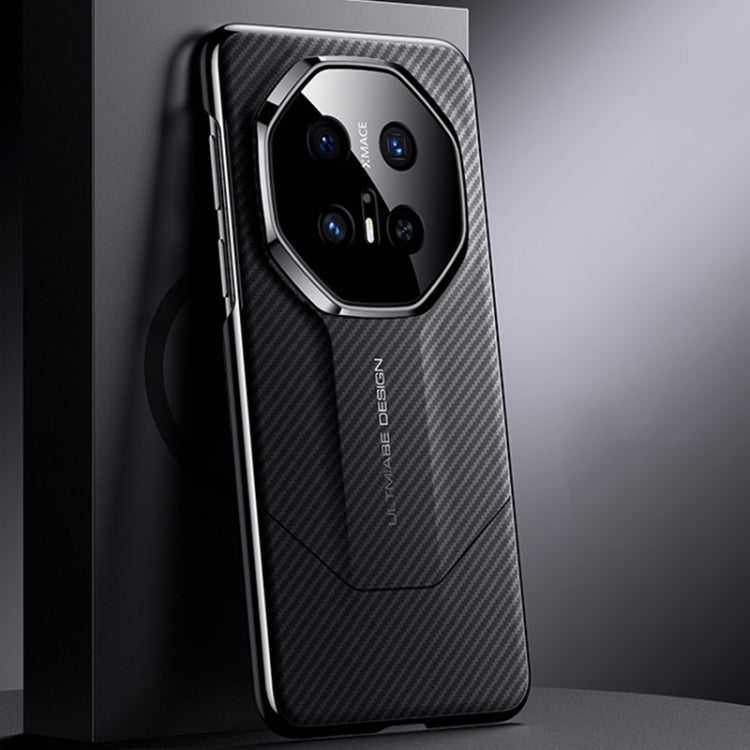 Funda para Teléfono Huawei Mate 70 Rs Ultimate con Imitación de Fibra de Carbono y Diseño Exclusivo (Negra)