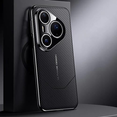 Funda de teléfono premium con diseño de imitación de fibra de carbono para Huawei Pura 80 Pro / 80 Pro+ 5G (negra)