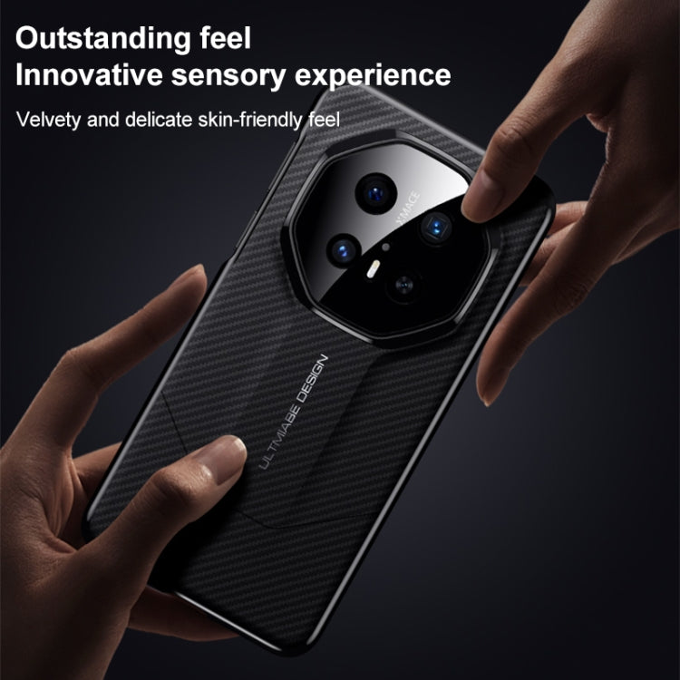 Funda para Teléfono Huawei Mate 70 Rs Ultimate con Imitación de Fibra de Carbono y Diseño Exclusivo (Negra)