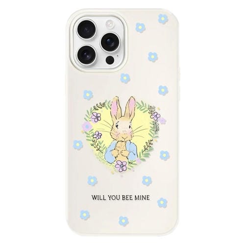 Funda híbrida TPU y PC iPhone 12 Pro protección táctil (Conejo con Flores y Flores en Blanco)