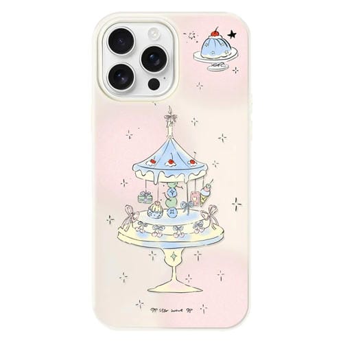 Funda híbrida TPU y PC iPhone 12 Pro soporte para tartas de postre (Blanco)