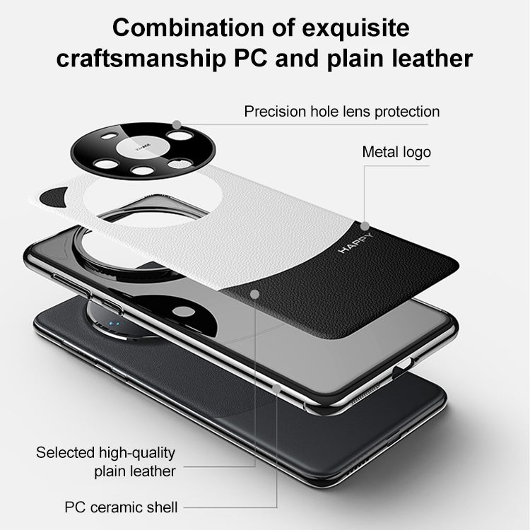 Funda de Cuero Huawei Mate 70 Pro Panda 2 para Teléfono (Negro y Blanco)