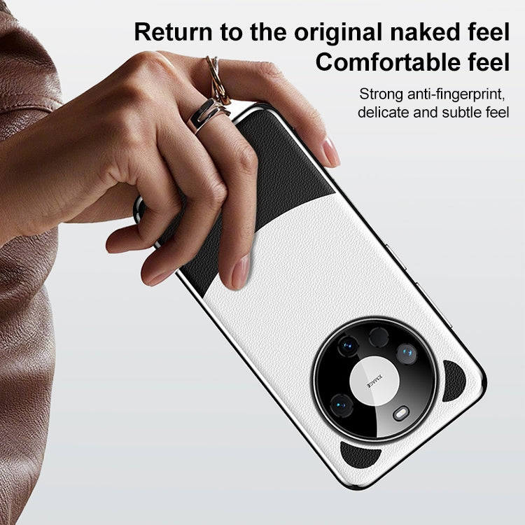 Funda de Cuero Huawei Mate 70 Pro Panda 2 para Teléfono (Negro y Blanco)