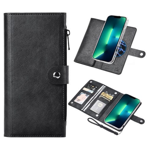 Funda de Cuero con Tapa Magnética Rfid Magsafe para iPhone 13 Pro Max Vili Gvs-C Series (Negra)
