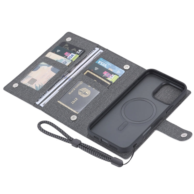 Funda de Cuero con Tapa Magnética Rfid Magsafe para iPhone 15 Pro Max Vili Gbs Series (Negra)