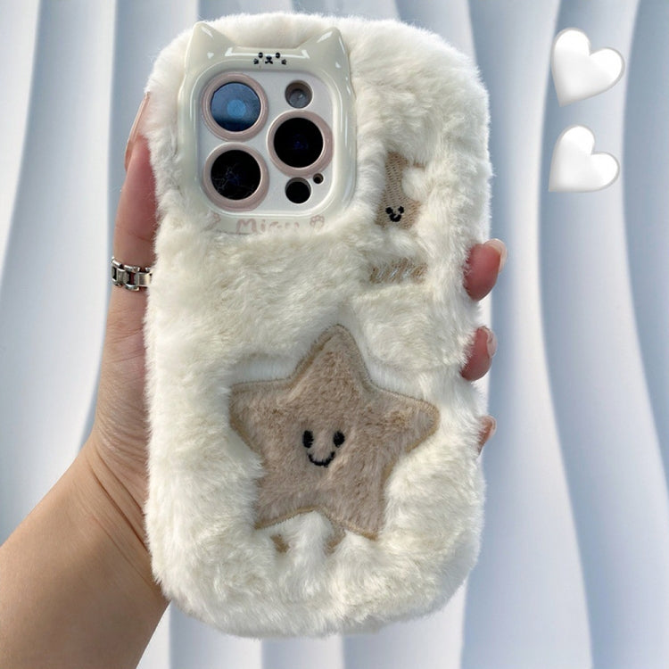 Funda de Silicona con Bordado de Felpa para iPhone 13 Pro (Pentagrama)