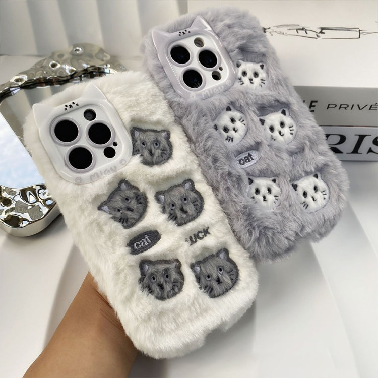 Funda de Silicona con Bordado de Felpa para iPhone 13 Pro (Pentagrama)