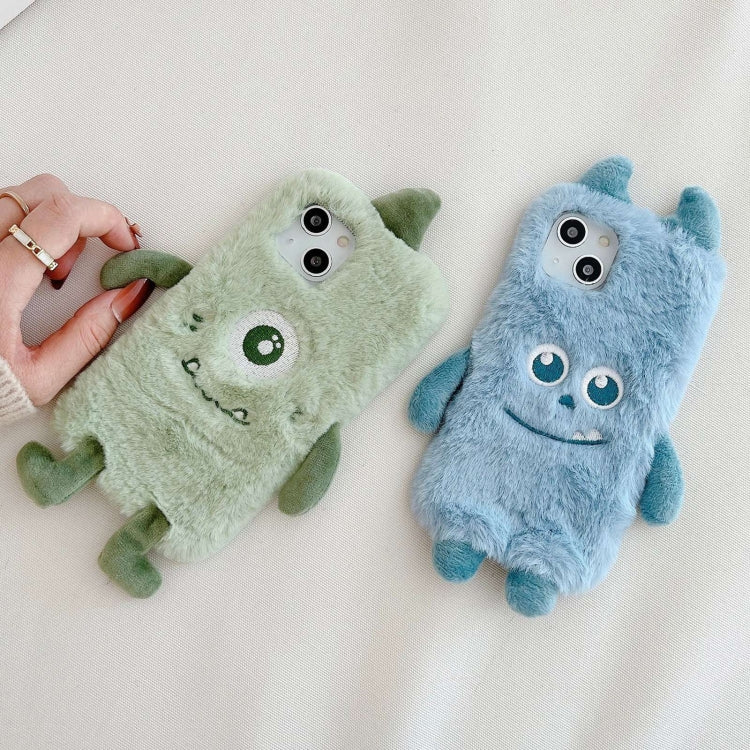 Funda TPU para iPhone 14 con Diseño de Monstruo de Peluche (Monstruo de Pelo Azul)