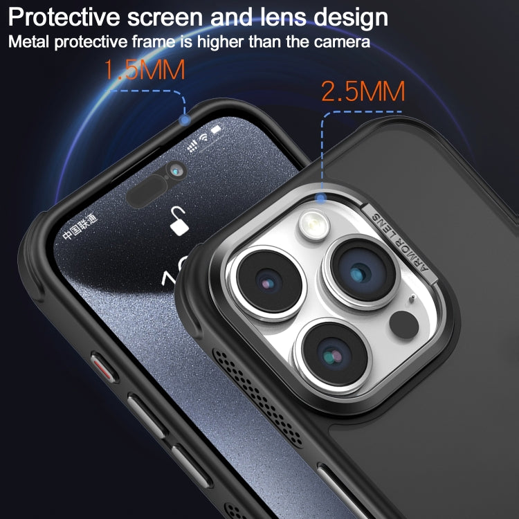 Estuche para Teléfono iPhone 15 Plus Marco de Lente Metal Esmerilado Sensación de Piel Enfriamiento Lateral (Azul)