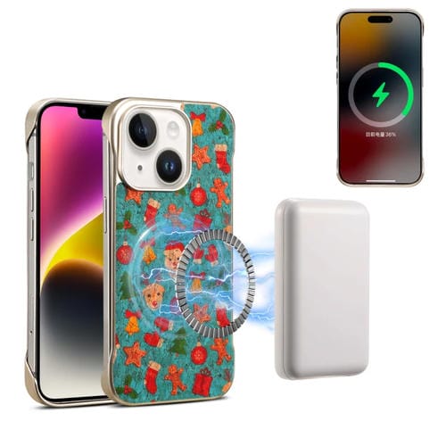 Funda para iPhone 15 Plus/14 Plus Denior A18 Paint Magsafe (Navidad)