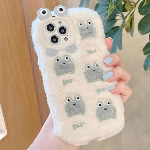 Funda TPU Bordado Felpa para iPhone 16 Pro (Cinco Ranitas)